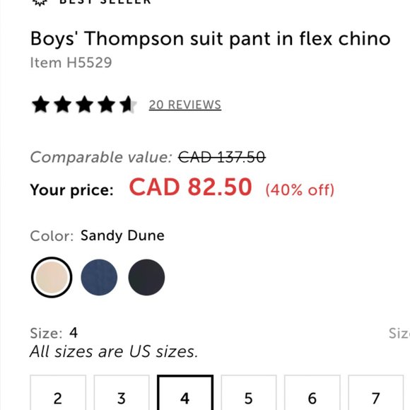 Boys' Thompson Suit Pant in Flex Chino - Picture 2 of 8